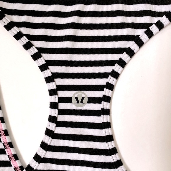Lululeman Cool Racerback classic Stripe Black/White Top - Picture 6 of 11